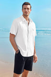 1 x RAW Customer Returns GAMISOTE Men s Casual Shirt Short Sleeve Cotton Summer Shirt Button Down Summer Shirt Regular Fit Traditional Shirt Men, White XL  - RRP €26.2