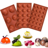 1 x RAW Customer Returns RMENOOR Baking Mold Half Ball 3 Pieces Round Silicone Mold Praline Mold Ball Flexible Chocolate Mold Silicone Board Bakeware Set for Cake Jelly Pudding Candy Chocolate - RRP €13.99