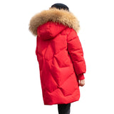 1 x RAW Customer Returns amropi Coat Girls Down Jackets with Fur Hood Long Winter Jacket Winter Coat Red, 12-13 Years - RRP €61.99