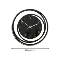 1 x RAW Customer Returns kyaoayo Modern wall clock without ticking, creative black round clocks with hands, wall clocks to build decoration for living room restaurant office bedroom decoration, clocks 11in - RRP €29.24