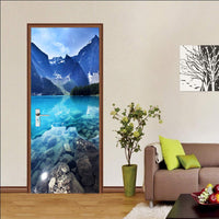 1 x RAW Customer Returns workid 3D door wallpaper door foil self-adhesive door poster PVC door sticker photo wallpaper glacier 77x200 - RRP €24.18