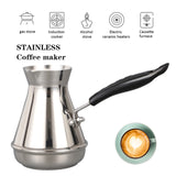 1 x RAW Customer Returns Turkish Coffee Pot, Stainless Steel Coffee Pot with Long Handle, Mocha Pot for Turkish Arabic and Greek Coffee, Handmade Arabic Coffee Pot, Coffee Milk Frother 350ml  - RRP €21.89