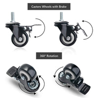 1 x RAW Customer Returns Herefun swivel castors, 4 pieces 50 mm transport castors set, swivel castors with brake, load capacity of 200 kg, heavy duty castors for pallet furniture, furniture, black - RRP €28.75