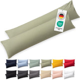 1 x RAW Customer Returns Blumtal side sleeper pillow cover 40 x 145 set of 2 pillowcases - green - 100 cotton, Oeko-Tex certified, pillowcase for side sleeper pillows, pillowcase with zipper - RRP €19.99