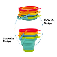 6 x Brand New Holady Folding Bucket Set, Collapsible Bucket, Sand Pail and Sand Shovels, Multi-Purpose Collapsible Bucket for Beach, Camping Gear, Water and Food Pitcher, Bowls for - RRP €136.8