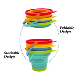 6 x Brand New Holady Folding Bucket Set, Collapsible Bucket, Sand Pail and Sand Shovels, Multi-Purpose Collapsible Bucket for Beach, Camping Gear, Water and Food Pitcher, Bowls for - RRP €136.8