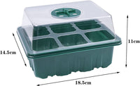 1 x RAW Customer Returns Indoor greenhouse cultivation box, 3 pieces of germination trays with lid, mini greenhouse cultivation set seedling starter trays greenhouse cultivation tray, with 2 garden tools, 10 plant tabs green - RRP €10.85