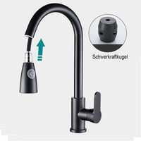 1 x RAW Customer Returns Pull-out kitchen sink kitchen faucet mixer taps single lever 3 8 connection hoses - RRP €27.73