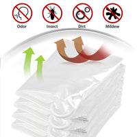 1 x RAW Customer Returns GQC 4 Pack Hanging Space Saving Clear Vacuum Compression Bags with Hook for Suits Coats Jackets - RRP €19.36