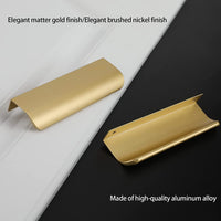 1 x RAW Customer Returns LONTAN Pack of 15 Furniture Handles Gold 128 mm Cabinet Handles Hidden Kitchen Handles Door Handle Concealed Handles for Kitchen Cabinets Curved Aluminum Drawer Handle for Bathroom - RRP €34.1