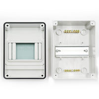 2 x RAW Customer Returns AXOTEN fuse box dustproof IP65 with door 1 row for 5 modules terminal and DIN rail surface-mounted distributor white distribution box - RRP €29.98