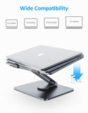 1 x RAW Customer Returns Gladgogo Laptop Stand, Adjustable Ergonomic Notebook Stand, Ventilated Aluminum Notebook Holder for Desk Compatible with All Laptops 10-17 Silver  - RRP €35.99