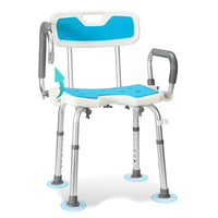 1 x RAW Customer Returns Cecaylie shower stool for seniors shower chair with armrests and backrest bathroom stool up to 136kg bathroom stool modern height adjustable bathroom stool for the shower - RRP €58.02