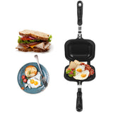 1 x RAW Customer Returns GAESHOW Toast Pan, Double-Sided Frying Pan, Breakfast Sandwich Maker, Multifunctional Frying Pan Toaster Breakfast Machine Reversible Pan, Non-Stick Baking Pan Accessories for Home Cooking - RRP €22.46