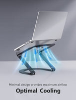 1 x RAW Customer Returns Maxonar Laptop Stand, Height Adjustable Foldable Aluminum Laptop Stand Ergonomic Ventilated Laptop Stand Flat Folds for Portability, Compatible with MacBook, Samsung, Dell 11-15 Gray - RRP €27.0