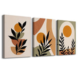 1 x RAW Customer Returns hyidecorart Paintings Boho Orange Living Room, Abstract Painting Sage Green Leaf On Canvas Morning Sun Abstract Leaves Geometry Nordic Minimalism Plant Bedroom Office and Bathroom - RRP €36.99