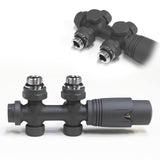 1 x RAW Customer Returns WITEN NOCK Multiblock Set for radiators, centre connection fitting, hub distance 50 mm, thermostat valve block, thermostatic valve for radiators, heating accessories anthracite  - RRP €50.41