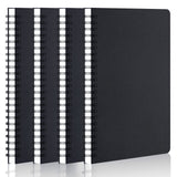 1 x RAW Customer Returns Yarotm Notebook A5 Checkered - 4 pieces notepad spiral binding a5 checkered 5mm notebook - 100g m ring binder notebooks a5 hardcover in black - a5 spiral notebook checkered - RRP €19.15