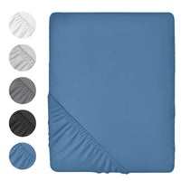 2 x RAW Customer Returns Qidordour fitted sheet 180 x 200 cm navy blue, high-quality fitted sheet 30 cm deep pocket, breathable bed sheet with storage pockets, for all seasons - RRP €40.32