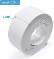 4 x RAW Customer Returns SUIXI soft skirting board, self-adhesive end strip, PVC flexible bend strip, 10 x 10 mm 3.2 m, for kitchen and bathroom joint sealing tape, white - RRP €28.04