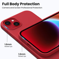 2 x Brand New ACRONIX Silicone Cover for iPhone 14 Plus 6.7 , Premium Liquid Silicone, Full Body Protection 3 Layer Shockproof Case, Shockproof Ultra-Thin Case with Microfiber Lining-Red - RRP €29.84