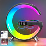 1 x RAW Customer Returns 2023 New Smart Table Lamp, Wireless Charger Lamp, Wireless Charging Alarm Clock, Bluetooth Lamp, Bluetooth Speaker Dimmable Night Light with Music Sync - RRP €61.69