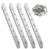 2 x RAW Customer Returns CYH 4 Pcs Stainless Steel Assembly Legs, 295 x 20mm Flat Straight Fixing Brackets Metal Plates, Flat Bracket Connector Stainless Steel Fixing with Screws for Furniture Cabinets Box Shelves Silver - RRP €26.4