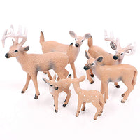 15 x Brand New Amosfun 6pcs Deer Family Christmas ornament artificial Deer Model Wild Forest Animal Woodland Deer Elk Christmas Craft decor Miniature Reindeer Table Figurines Combined Pattern  - RRP €253.95