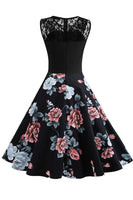 1 x RAW Customer Returns Axoe Women s 50s Rockabilly Dress with Floral Pattern Sleeveless, Color 06, XXXL 48 EU  - RRP €35.28