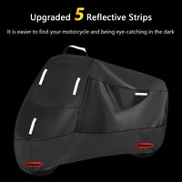 1 x RAW Customer Returns 300D Motorcycle Cover Outdoor Waterproof Motorcycle Cover Oxford Cover Motorcycle Tarpaulin Protective Cover with 5 Reflective Strips 2 Lock Holes XL 230 95 125cm  - RRP €39.99