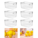 1 x RAW Customer Returns HPYLIF H Set of 6 Kitchen Containers with Handles, Sturdy and Clear, Organization for Kitchen, Refrigerator, Cabinets, Bathroom, BPA Free, 24 x 13 x 11 cm - RRP €39.99