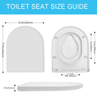 1 x RAW Customer Returns Family Toilet Seat, Slow Closing, 2-in-1 Toilet Seat with Integrated Child Seat, Adjustable Hinges and Quick Release for Easy Cleaning D-Shape  - RRP €40.19