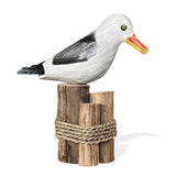 1 x RAW Customer Returns IMAGO Decoration Garden Decoration Maritime Seagull Seagull Bird Birds with Child on Dalbe Wooden Decoration Seagull with Child  - RRP €20.06