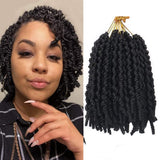 2 x RAW Customer Returns 6pcs 10 inch Pre-Twisted Passion Twist Crochet Hair Braids Short Curly Spring Twists Bomb Twist Braids Hair Extensions 6pcs, 1B  - RRP €36.0