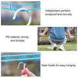 14 x Brand New Clothesline Camping Clotheslines Camping Clothesline Holiday Clothesline 5 Meters PE Material Portable Non-Slip Windproof Camping Travel 5M x 3 Pieces With Rotating Small Hanging Clamp - RRP €129.64