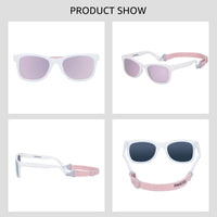 1 x RAW Customer Returns PIKACOOL Baby Toddler Girls Boys Sunglasses with Strap for 0-24 Months White - RRP €19.99