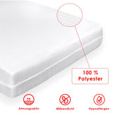 1 x RAW Customer Returns MERCURY TEXTIL-Mattress cover, Microfiber, Anti mites, Anti bacteria, Breathable, Stretches up to 25cm deep, Mattress cover with zipper Bed 90  - RRP €19.41