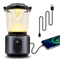 1 x RAW Customer Returns Yonktoo Camping Lamp Rechargeable USB C 10400mAh Battery Camping Lamps with Red Light LCD Screen, Aluminum Housing Camping Light, IPX5 Waterproof Camping Light for Hiking, Fishing, for Emergencies - RRP €29.99