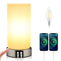 1 x RAW Customer Returns SYOND bedside lamp, table lamp touch dimmable, E14 modern table lamp, 2 USB ports, 3 brightness levels, for bedroom, living room, children s room includes bulb warm white  - RRP €25.2