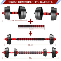 1 x RAW Customer Returns BCBIG dumbbells-Gym-Adjustable-Set 2 in 1 Barbell weights 10kg 5kg 2  - RRP €38.99