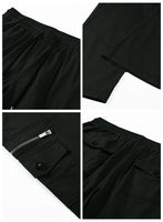 1 x RAW Customer Returns Jolicloth Pants Men Cargo Cotton Outdoor Long Baggy Pants Casual Leisure Trousers Pants with Drawstring Regular Fit Black L - RRP €41.99