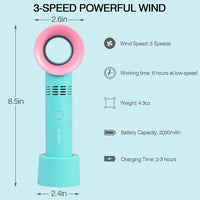 1 x RAW Customer Returns Hsthe Sea Portable Fan Mini Portable Fan USB Rechargeable Eyelash Dryer Bladeless Air Conditioning for Essential Eyelash Extension Green  - RRP €22.8