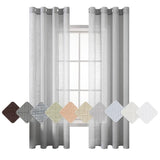 1 x RAW Customer Returns MIULEE Set of 2 Voile Curtains Sheer Linen Curtain with Eyelets Transparent Linen Look Curtain Eyelet Curtain Living Room Window Curtain Translucent Decorative Curtain Bedroom 140 x 225 cm W x H Light Grey - RRP €28.49