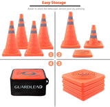 1 x RAW Customer Returns GUARDLEAD Warning Traffic Cone Pylon, 4 Pack, Foldable, Multi-Purpose Pop-Up Reflective Street Parking, Orange Safety Cone 4, 70cm  - RRP €65.22