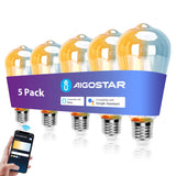 1 x RAW Customer Returns Aigostar Alexa Bulbs E27 WiFi Edison Vintage Light Bulb 6W 806ML Smart Retro Light Bulbs Dimmable 2700K-6500K, Remote Control via APP, Compatible with Alexa, Google Home 5 pieces - RRP €42.99