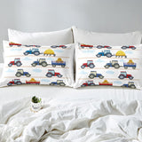 1 x RAW Customer Returns Children Baby Tractor Bedding 135x200cm Tractor Vehicles Excavator Combine Harvester Bedding Set Girls Boys Teenagers Wagon Cars Decor Soft Microfiber Duvet Cover Set with 1 Pillowcase 80x80cm - RRP €32.99