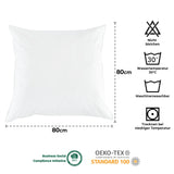 1 x RAW Customer Returns puredown set of 2 down pillows, pillow 80x80cm, 1000g filling feather pillow, goose down side sleeper pillow, washable, 100 cotton cover, white - RRP €69.99