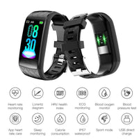 1 x RAW Customer Returns INF fitness bracelet, activity monitor, waterproof smartwatch IP67 , sports watch, measures blood pressure, blood oxygen, ECG, heart rate, distance, etc. Compatible with common smartphones - RRP €55.99