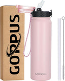 1 x RAW Customer Returns GOPPUS 1L 32oz Thermos Bottle with Straw Double Layer Stainless Steel Drinking Bottle 1 Liter Insulated Bottle Leak-Proof Sports Water Bottle Carbonated Water Bottle Drinking Bottles BPA-Free Water Bottle - RRP €20.64