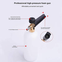 1 x RAW Customer Returns Stone Banks Snow Foam Lance High Pressure Washer Foam Cannon, 1L Adjustable Soap Dispenser Bottle Nozzle Foam Lance for 1 4 Quick Release High Pressure Washer Accessories Car Wash - RRP €20.09